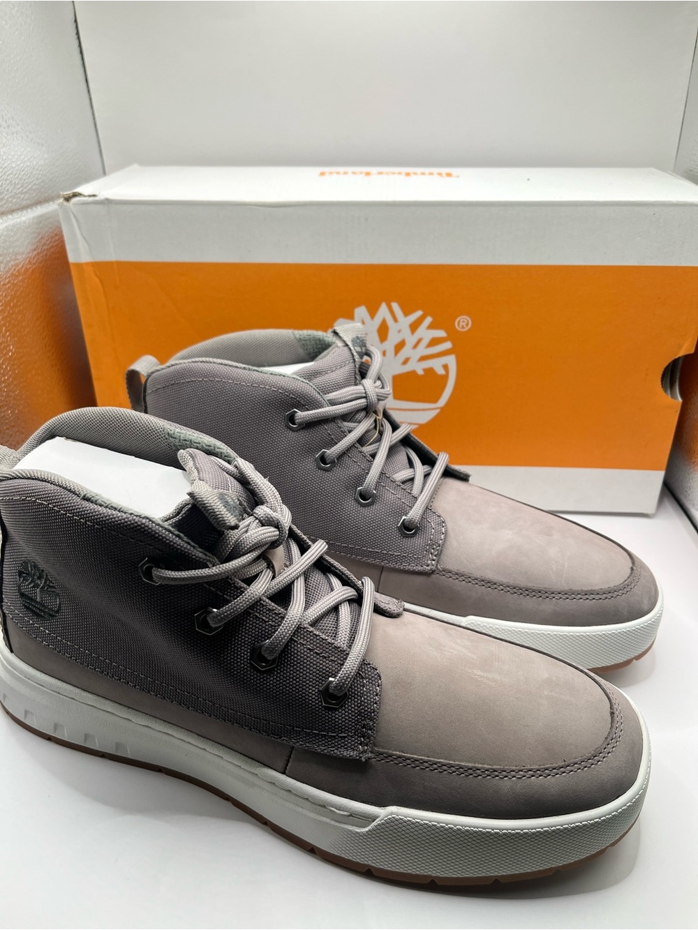 Timberland New Men's 7.5M Gray Nubuck Casual Chukka Lace-Up Leather Boots